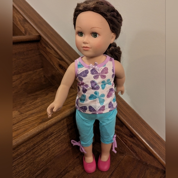 My Life Doll Green Eyes Brown Hair Purple Highlights - Picture 1 of 10